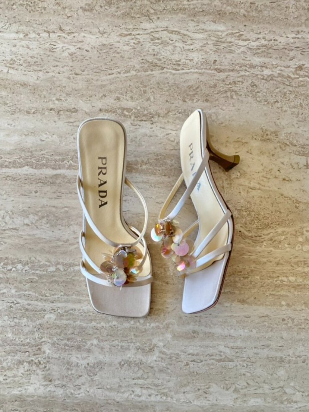 Vintage Prada Paillette Mule Sandal Heels - Picture 3 of 11